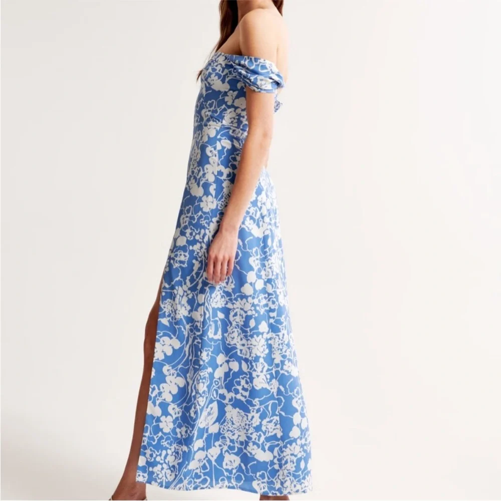 NWT Abercrombie & Fitch Camille Off the shoulder maxi dress large tall wedding